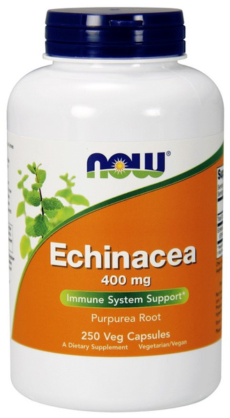 NOW Foods Echinacea 400mg For Immune Support 250 Vcaps