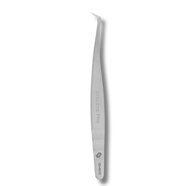 Staleks Pro Expert 40 Type 12 L-Shaped Eyelash Extension Tweezers 65° 125mm