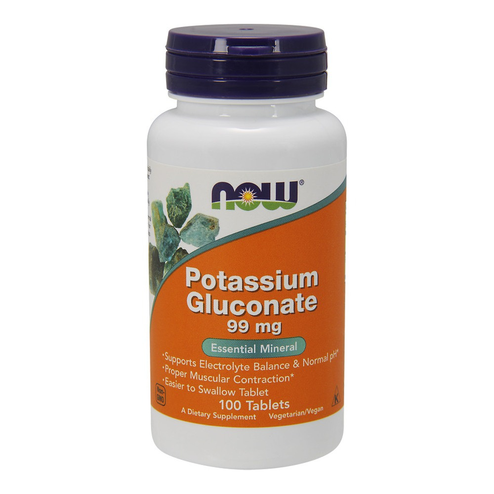 Now Foods Potassium Gluconate 99mg Potassium Gluconate Supports Muscle Health 100 Tablets