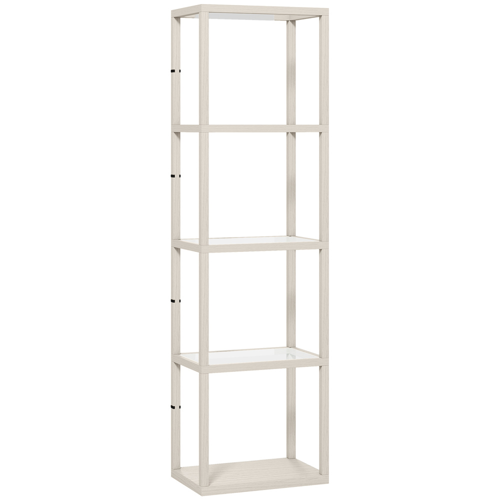 HOMCOM Four-Shelf Floor Lamp - Bleached Oak