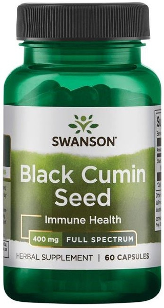 Swanson Black Cumin Seed 400mg for Immune Support 60 Capsules