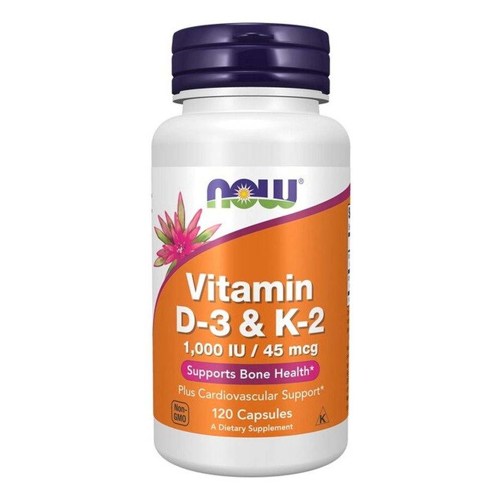 Now Foods Vitamin D-3 & K-2 Supports Immune System Function & Bone Health 120 Capsules