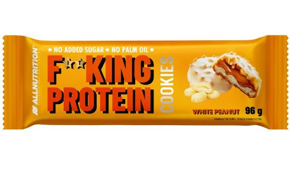 Allnutrition Fitking Protein Cookies White Peanut a No Sugar Snack 6 Cookies