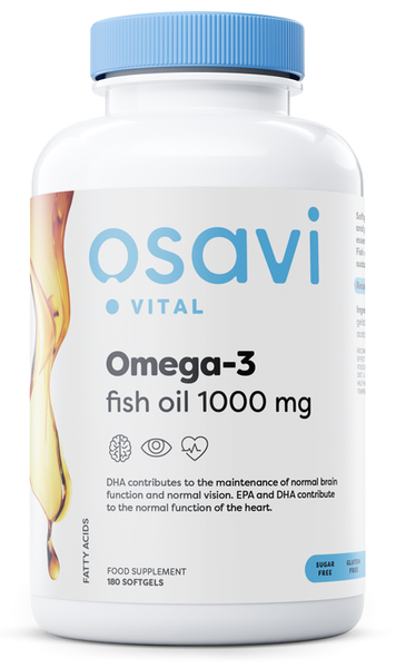 Osavi Omega 3 Fish Oil Molecularly Distilled 1000mg 180 softgels