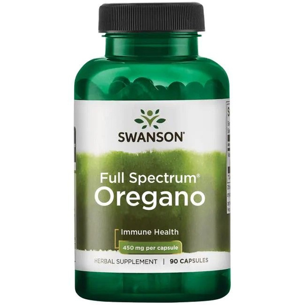 Swanson Full Spectrum Oregano 450mg for Digestive Support 90 Capsules