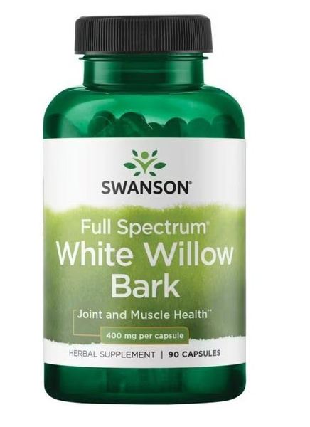 Swanson Full Spectrum White Willow Bark 400mg for Healthy Joints 90 Capsules