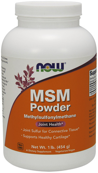 NOW Foods MSM Powder Natural Support for Joints Skin and Hair 454g