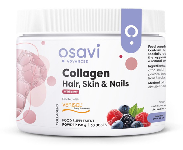 Osavi Collagen Peptides for Hair Skin and Nails Wild Berry 150g