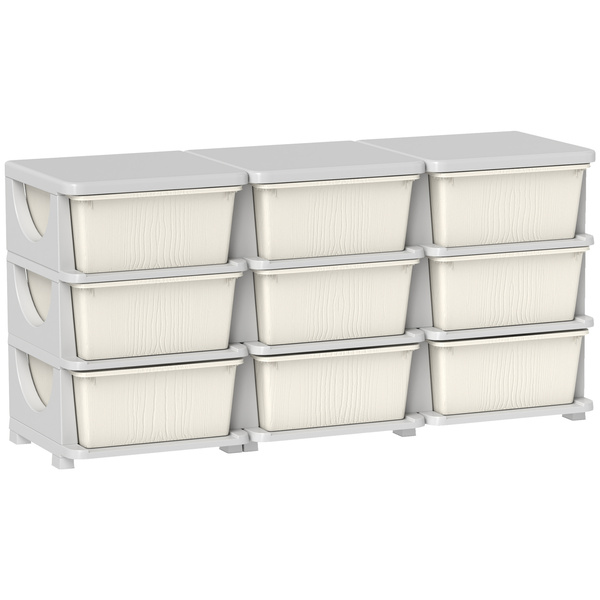 HOMCOM Kids Storage Unit, with Nine Drawers - Cream