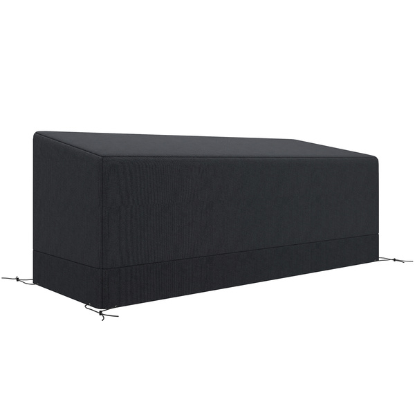 Outsunny Rectangular Patio Garden Furniture Cover Waterproof for 3 Seater Sofa Bistro Set, UV Resistant Protection 600D Oxford Fabric Rattan Lounge Clean Cover, 190 x 72 x 76cm, Black