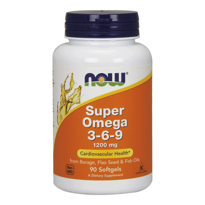 NOW Foods Super Omega 3-6-9 1200mg For Healthy Skin and Immune System 90 Softgels