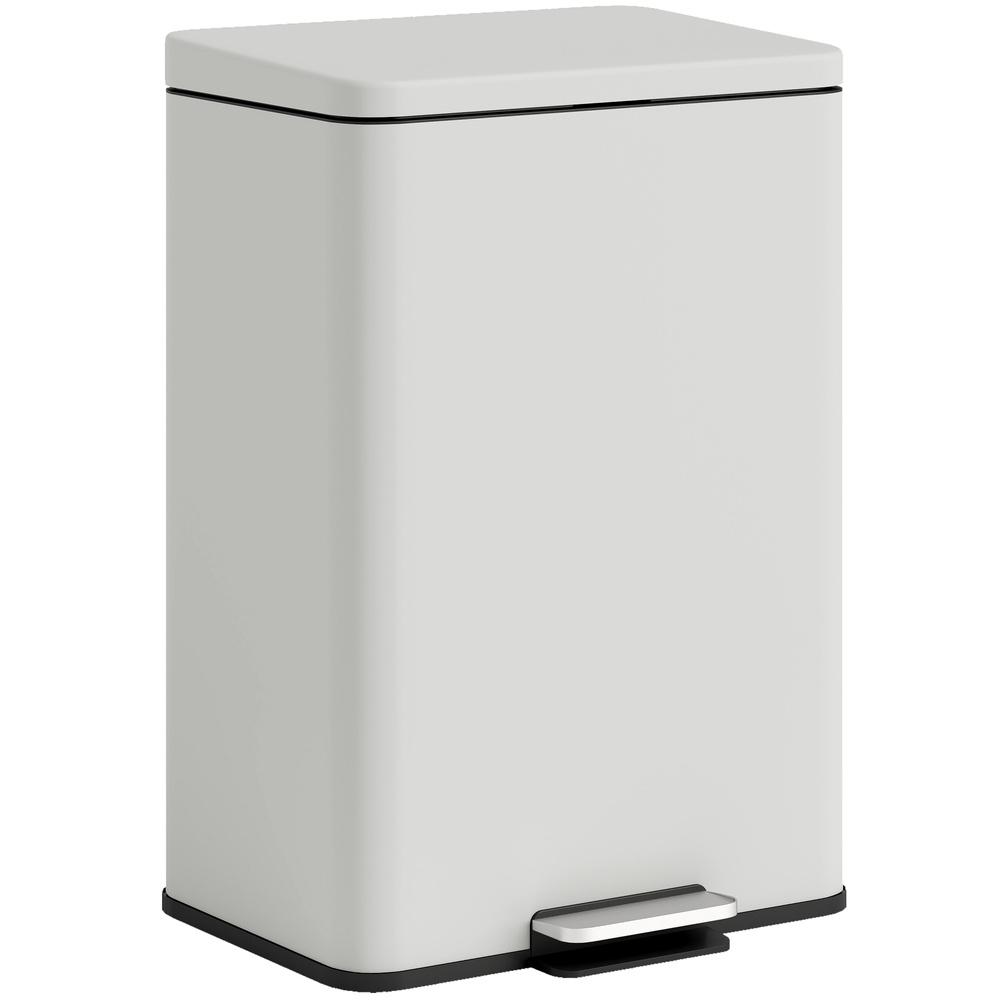HOMCOM 20L Kitchen Bin with Soft-Close Lid and Stay-Open Function, Pedal Bin with Removable Inner Bucket for Kitchen, Office, Home, Cream