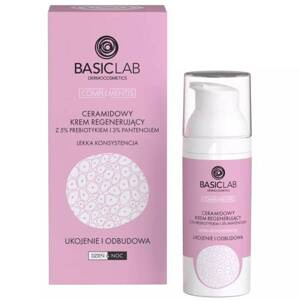 BasicLab Ceramide Light Regenerating Cream with 5% Probiotic and 3% Panthenol for all Skin Types for Day and Night 50ml