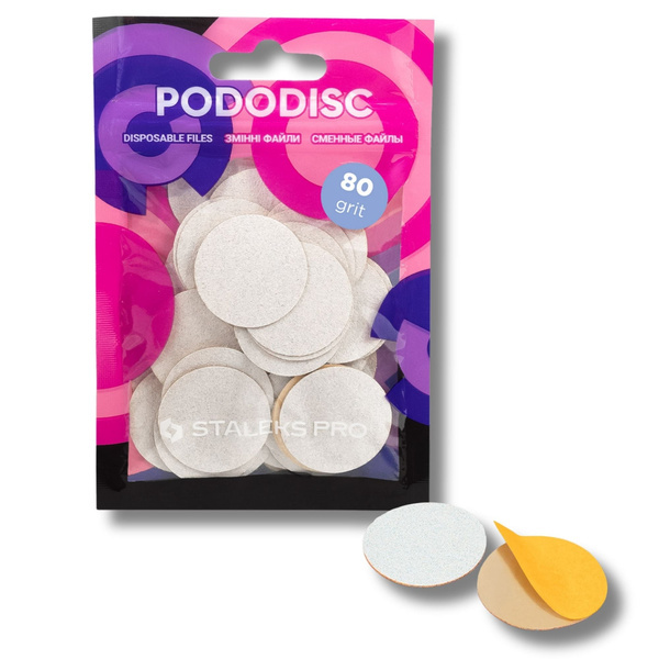 Staleks Pro Expert Disposable Pododisc Pedicure White Files Size S Grits 80 50pcs