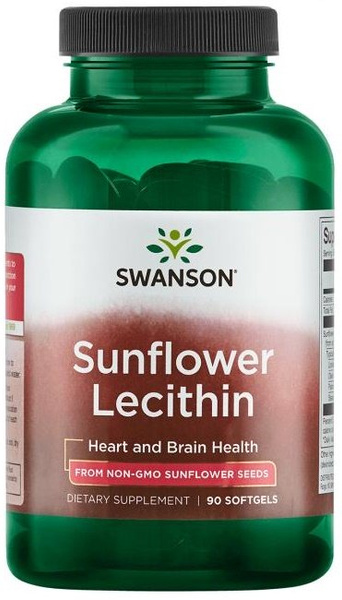 Swanson Sunflower Lecithin 1200mg for Memory and Concentration 90 Capsules