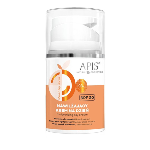 Apis Peachy Skin Moisturising SPF 20 Face Day Cream Peach Extract for Dry Dehydrated Skin 50ml
