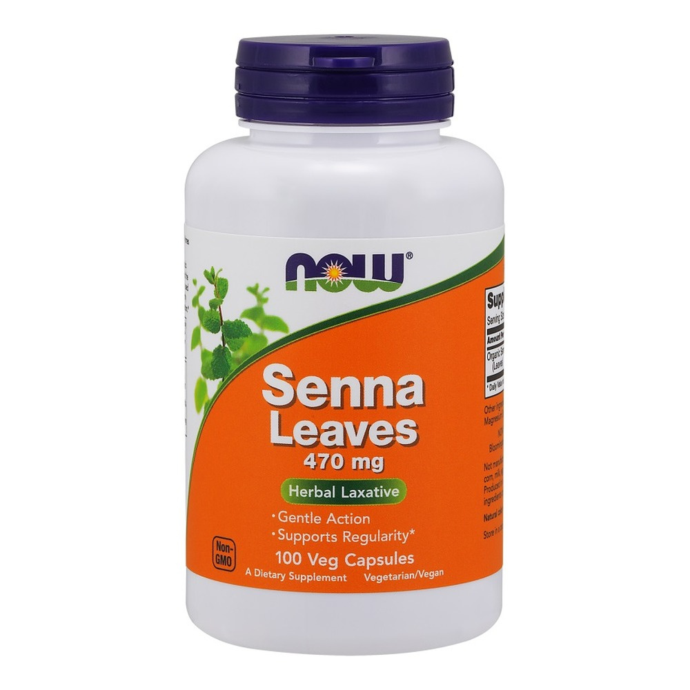 Now Foods Senna Leaves 470mg Regulates Mild Constipation Problems 100 Capsules