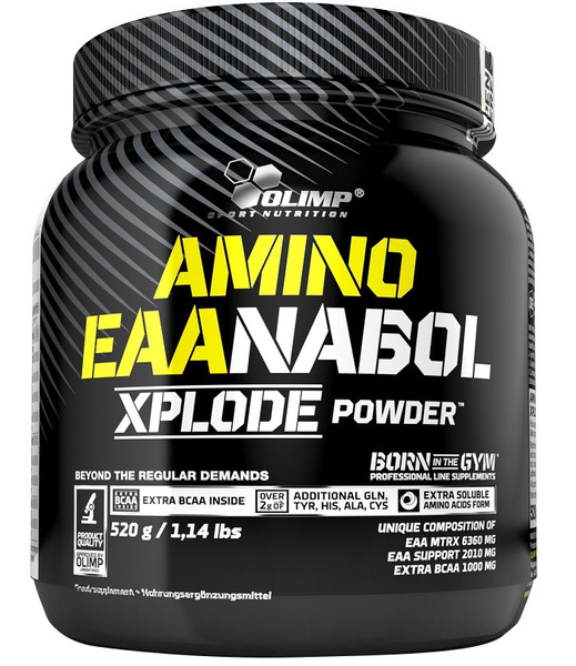 Olimp Nutrition Amino EAA Xplode Essential Amino Acids for Athletes with an Ice Tea Peach Flavour 520g