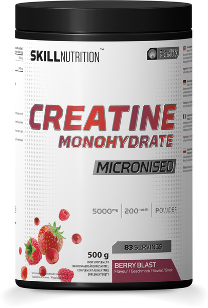 Skill Nutrition Micronised Creatine Monohydrate Flavoured Berry Blast 500g