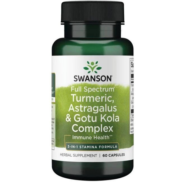 Swanson Turmeric Astragalus and Gotu Kola for Immunity 60 Capsules