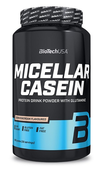 BioTechUSA Micellar Casein Strawberry Slow-Release Protein Powder For Night Time Recovery 908g