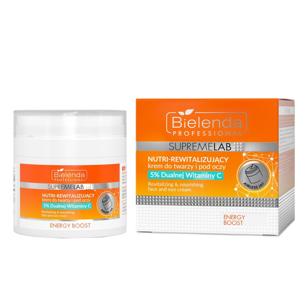 Bielenda Professional Supremelab Energy Boost Nutri-Revitalizing Face and Eye Cream with 5% Double Vitamin C 40ml