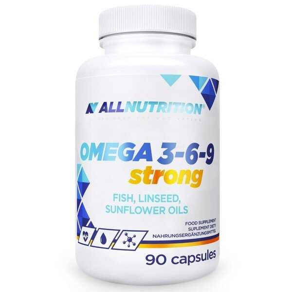 Allnutrition Omega 3-6-9 Strong Fatty Acid Complex for Brain Vision and Heart Support 90 Capsules