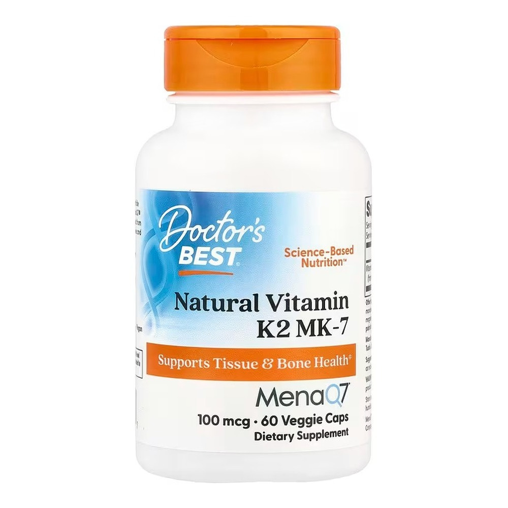 Natural Vitamin K2 MK7 with MenaQ7, 100mcg - 60 vcaps