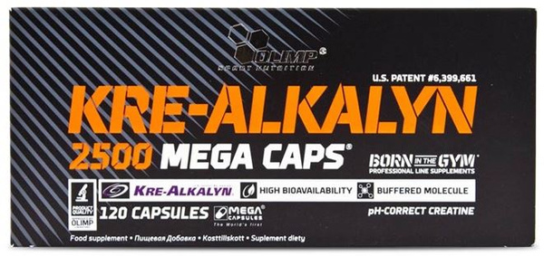 Olimp Kre-Alkalyn 2500 Mega Caps Buffered Creatine for Strength 120 Capsules