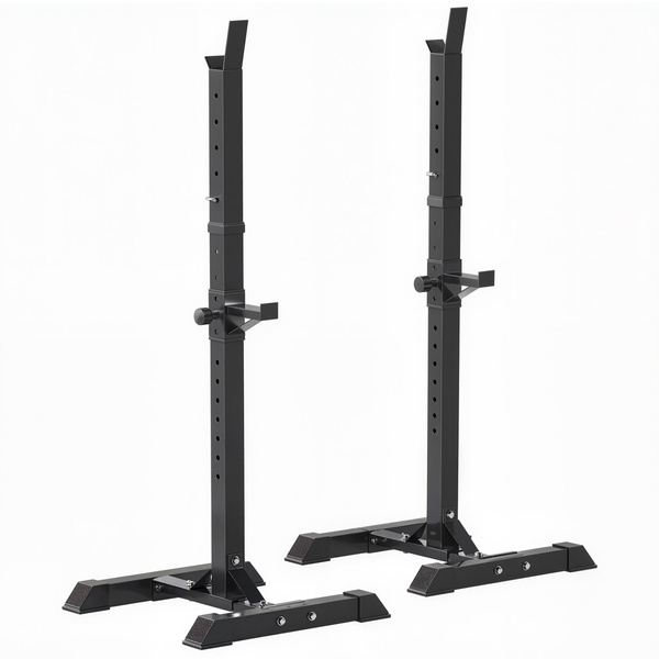 HOMCOM Adjustable Squat Rack, Weight Strength Training Bench Press Rack Weight Bench Supporter for Home Gym Exercise, Max Load 150kg, 124-154cm
