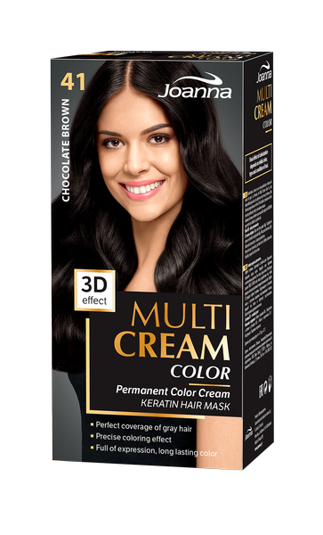 Joanna Multi Cream Permanent Intensive Hair Color Dye Care 41 Chocolate Brown 60x40x20g