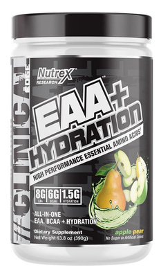 Nutrex EAA + Hydration EAA and BCAA Powder with Electrolytes for Muscle Recovery and Hydration Apple Pear 390g