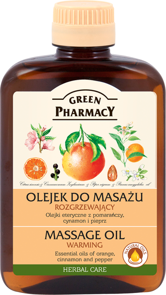 Green Pharmacy Warming Massage Oil with Cinnamon Pepper and Orange Oils 200ml