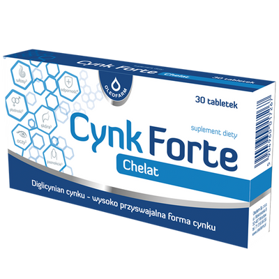 Oleofarm Zinc Forte Chelate for Immune Support Skin and Hair 30 Tablets