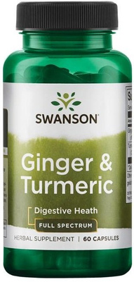 Swanson Ginger & Turmeric for Digestive and Immune Support 60 Capsules