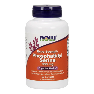 NOW Foods Phosphatidyl Serine 300mg Extra Strength For Brain Health 50 Softgels