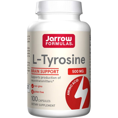 Jarrow Formulas L-Tyrosine 500mg Neurotransmitter Precursor 100 Capsules