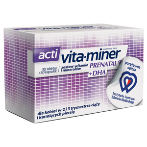  Acti Vita Miner Prenatal Dha Set of Minerals and Vitamins for Pregnant Women 30 Tablets.+30 caps.