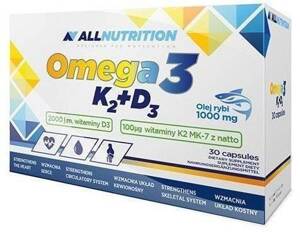 Allnutrition Food Supplement Omega 3 K2+D3 Supporting Immune System 30 Caps