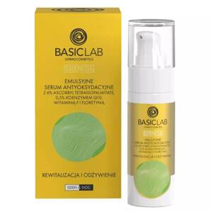 BasicLab Antioxidant Emulsion Serum with 6% Ascorbyl Tetraisopalmitate Revitalization and Nourishment for Dry and Very Dry Skin Day and Night 30ml