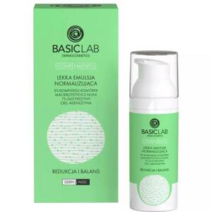 BasicLab Light Normalizing Emulsion with 3% Noni Stem Cell Complex 1% Glycyrrhizin Reduction and Balance for Problematic Skin Day and Night 50ml