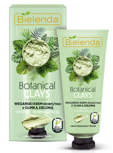 Bielenda Botanical Clays Vegan Day and Night Face Cream with Green Clay for Oily and Combination Skin 50ml