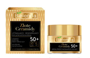 Bielenda Golden Ceramides Lifting and Regenerating Anti Wrinkle Cream 50+ for Day and Night 50m