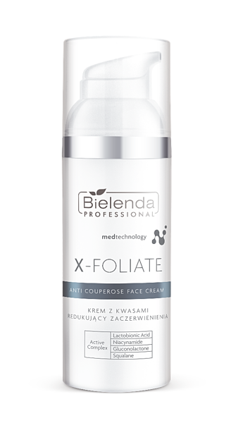 Bielenda Professional X-Foliate Anti Couperose Face Cream with Acids for Capillary Skin 50ml BEST BEFORE 31.05.2022