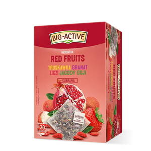 Big-Active Red Fruits Herbal Fruit Tea with Strawberry Pomegranate and Lychee 20x2.25g