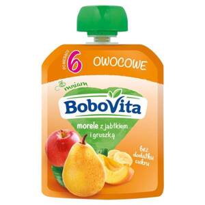 BoboVita Apricot Apple and Pear Mousse for Infants after 6 Months Sugar Free 80g