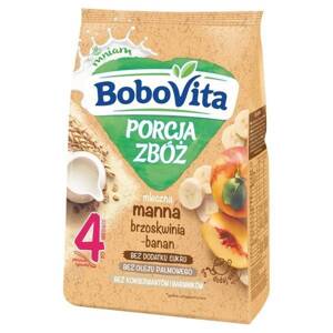 BoboVita Milk Porridge Semolina with Peach and Banana Flavor after 4th Month 210g