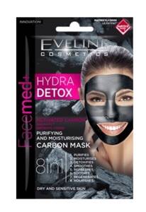Eveline Cosmetics Facemed+ Cleansing and Moisturizing Carbon Mask 8in1 for Dry Skin 7ml