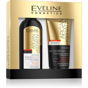 Eveline Cosmetics Gift Set Argan Keratin Hair Shampoo Conditioner for  Weakened Hair 150x200ml | Cosmetics \ Hair \ Conditioners Cosmetics \ Hair  \ Shampoos