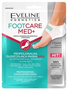 Eveline Foot Care Med+ Exfoliating Mask for Callous Rough and Dry Heels 1 Piece